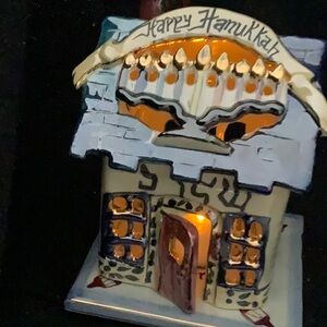CERAMIC CHANUKAH CANDLE HOUSE by BLUE SKY